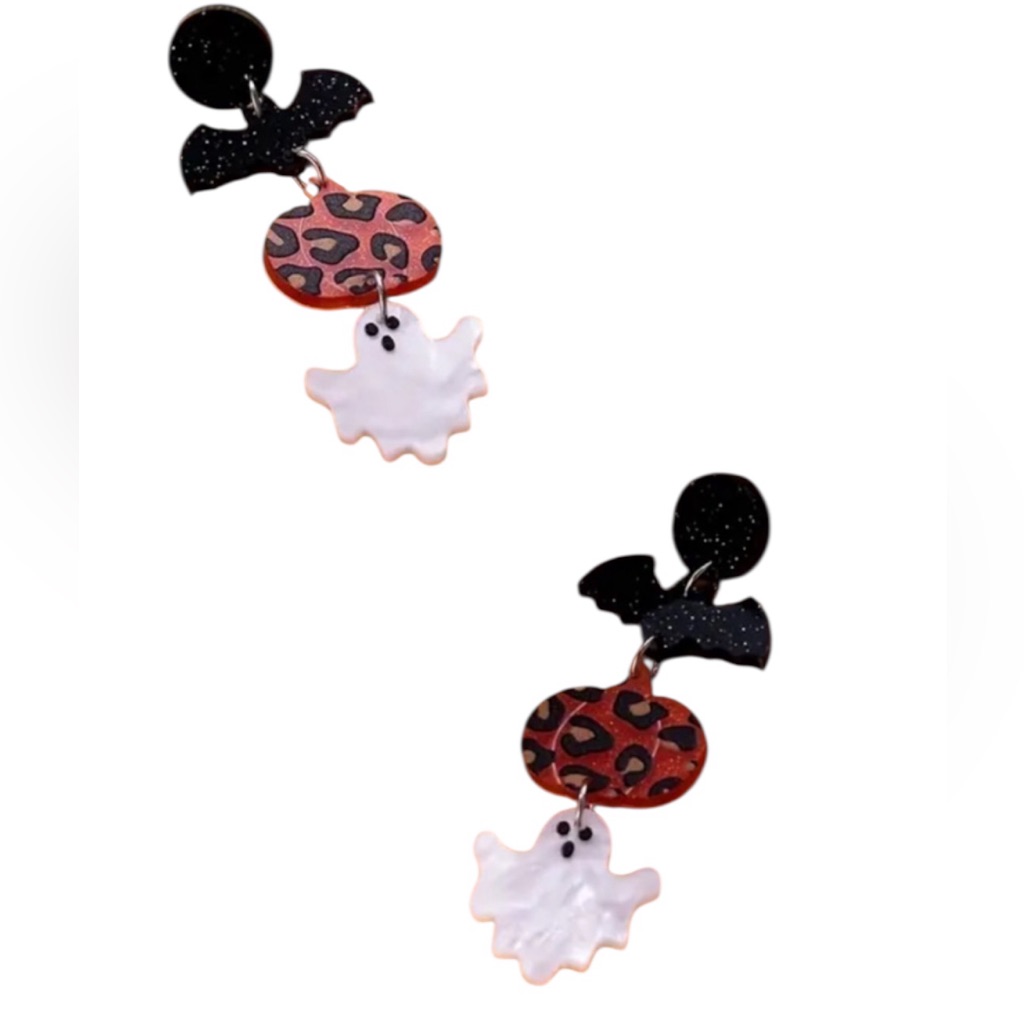 Bat Pumpkin Ghost Dangle Earrings